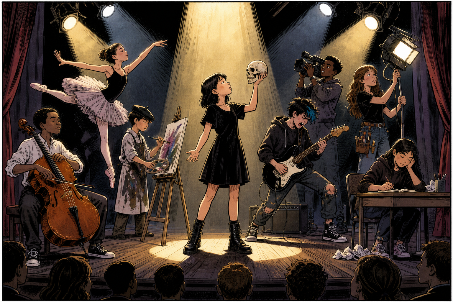 Children and youth on stage.