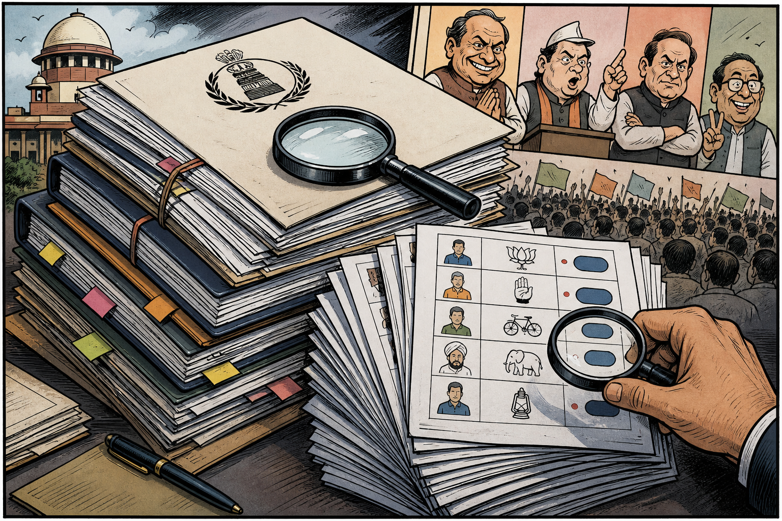 Election commission probe papers.