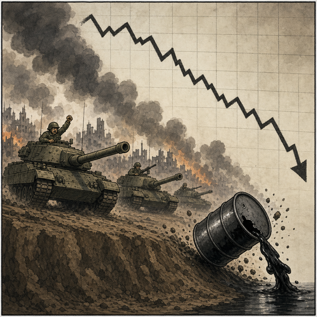 War and oil graph dipping.