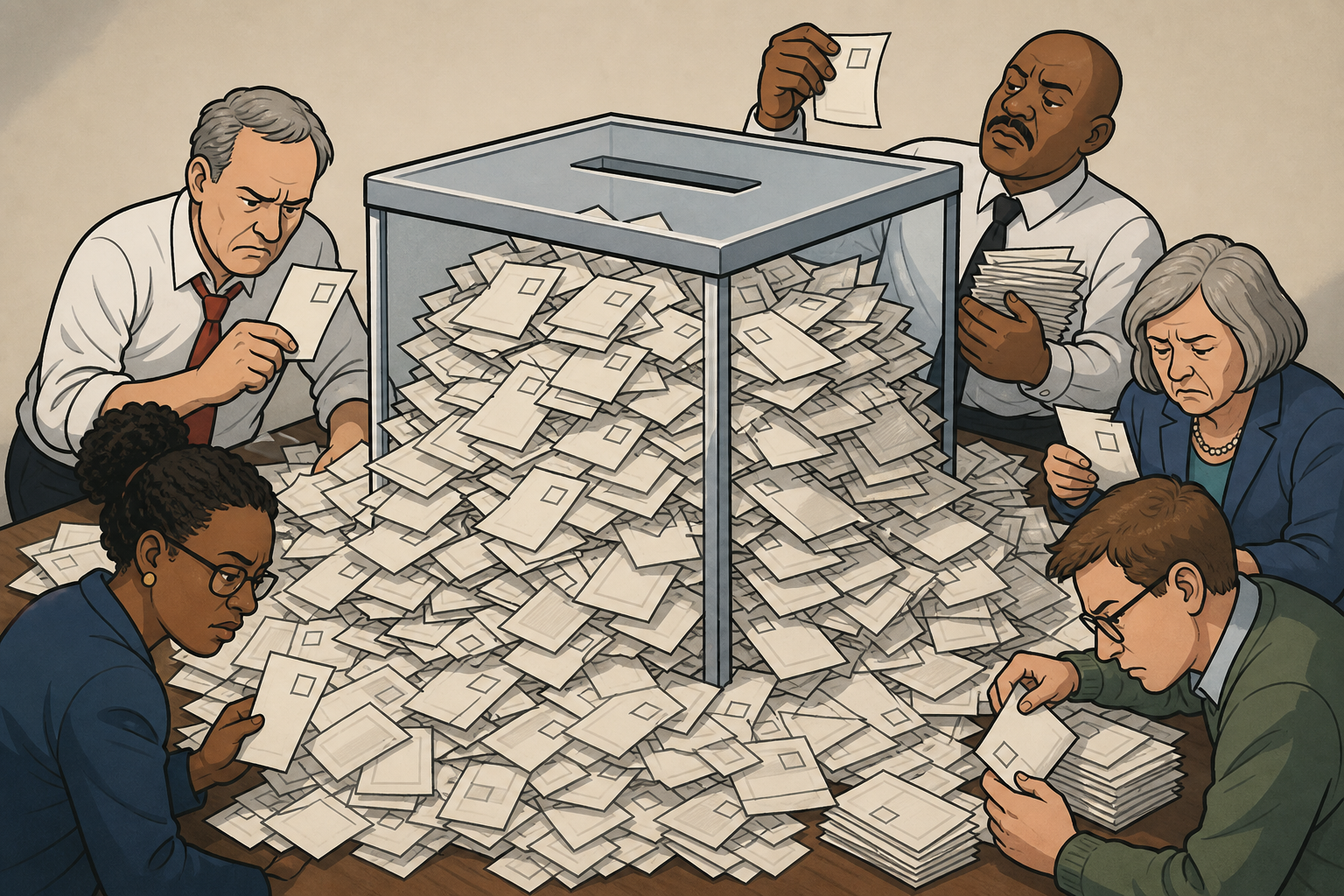 Ballot box and 2.47 million ballots.