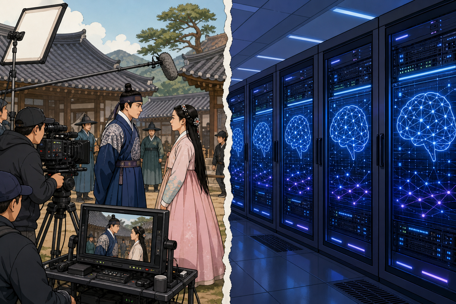 Drama set vs AI servers.