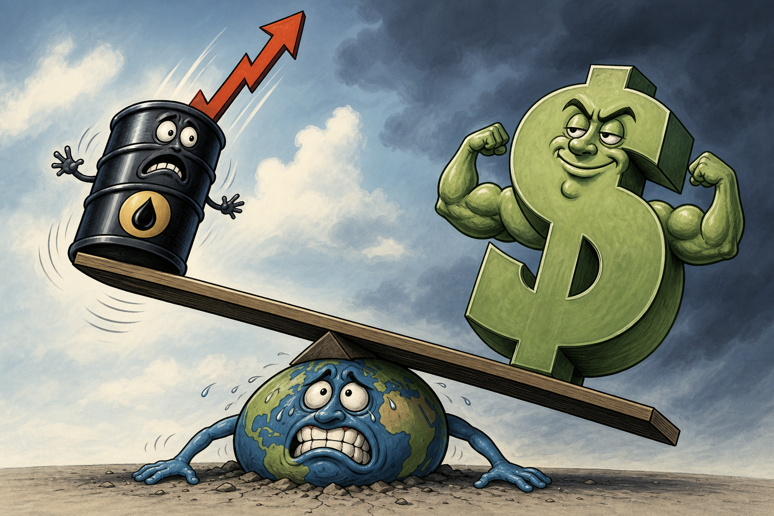 Rising oil and strong dollar.