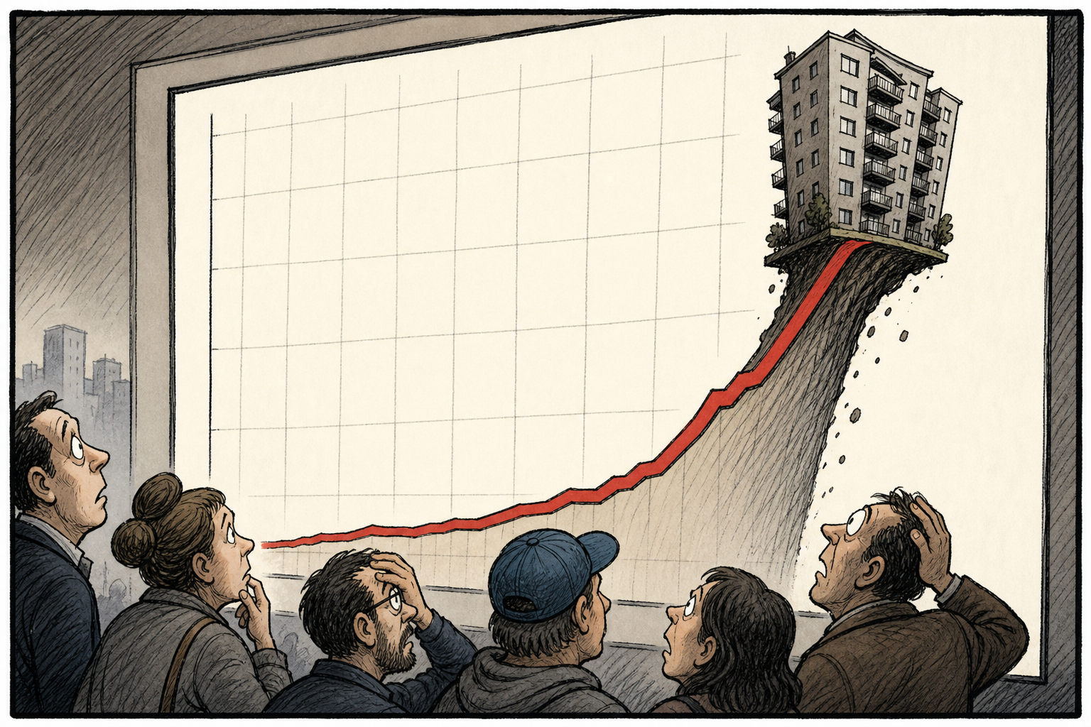 Apartment price graph rising.