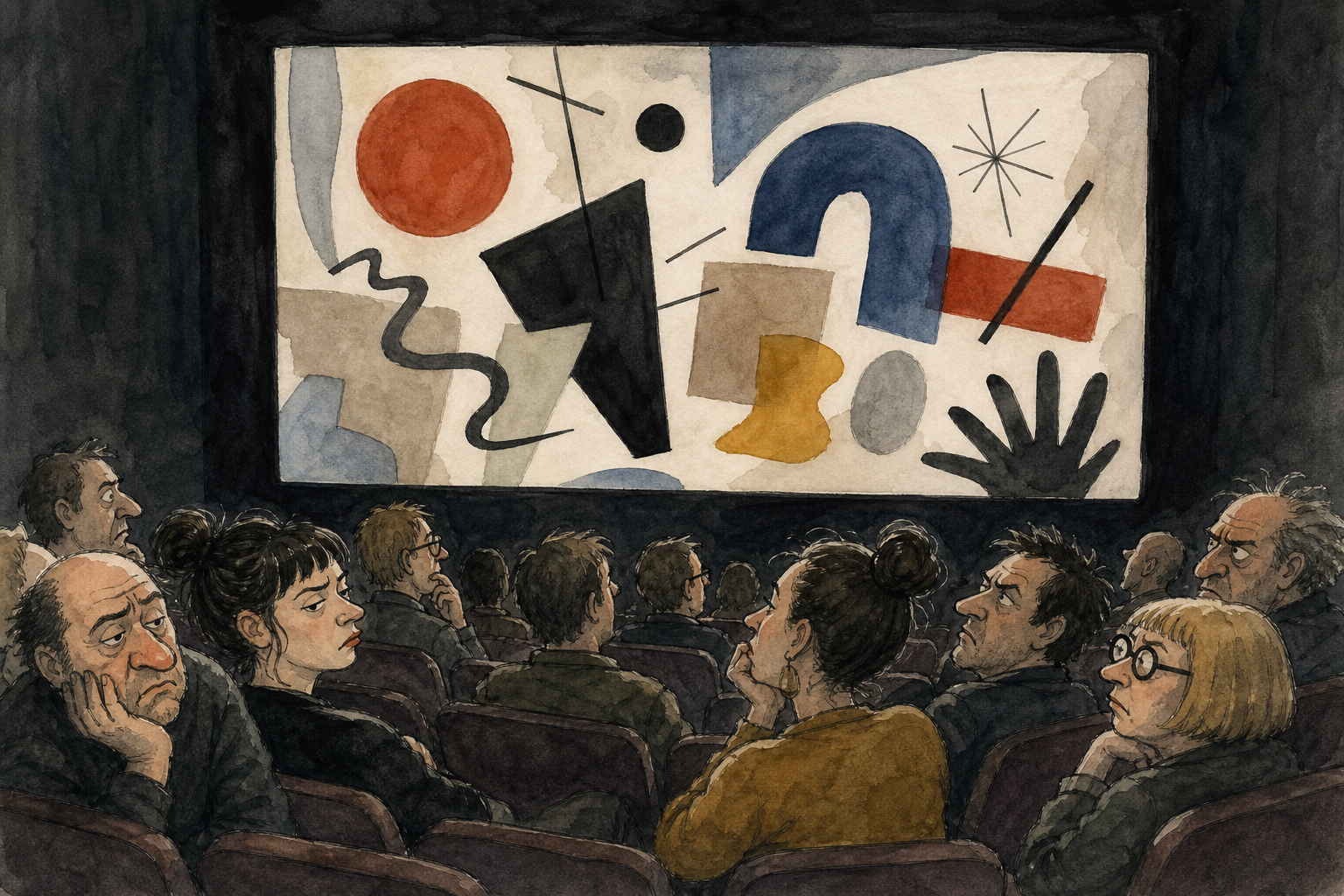 Audience and experimental screen.