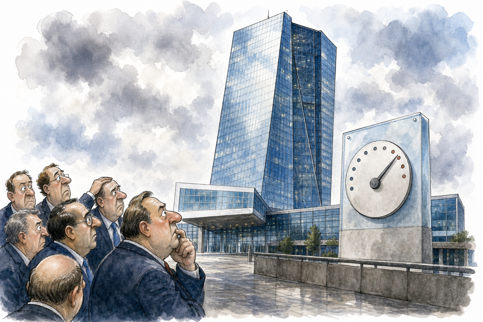 ECB building and 2.25% sign.