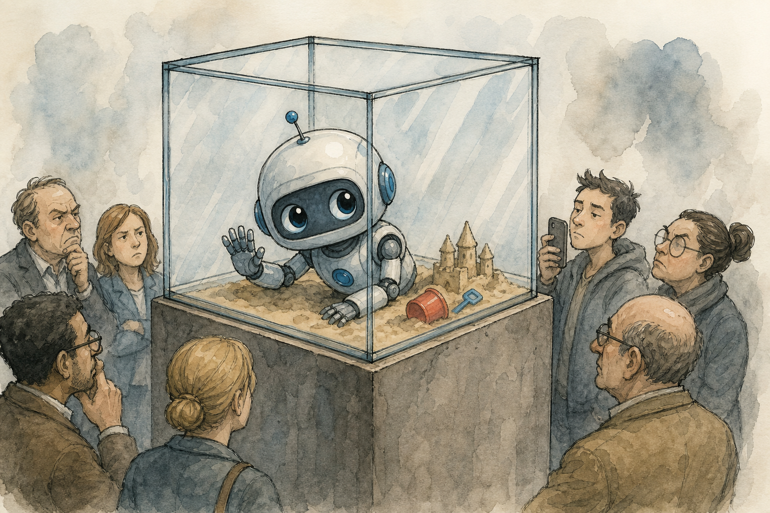 Sandbox and AI robot.
