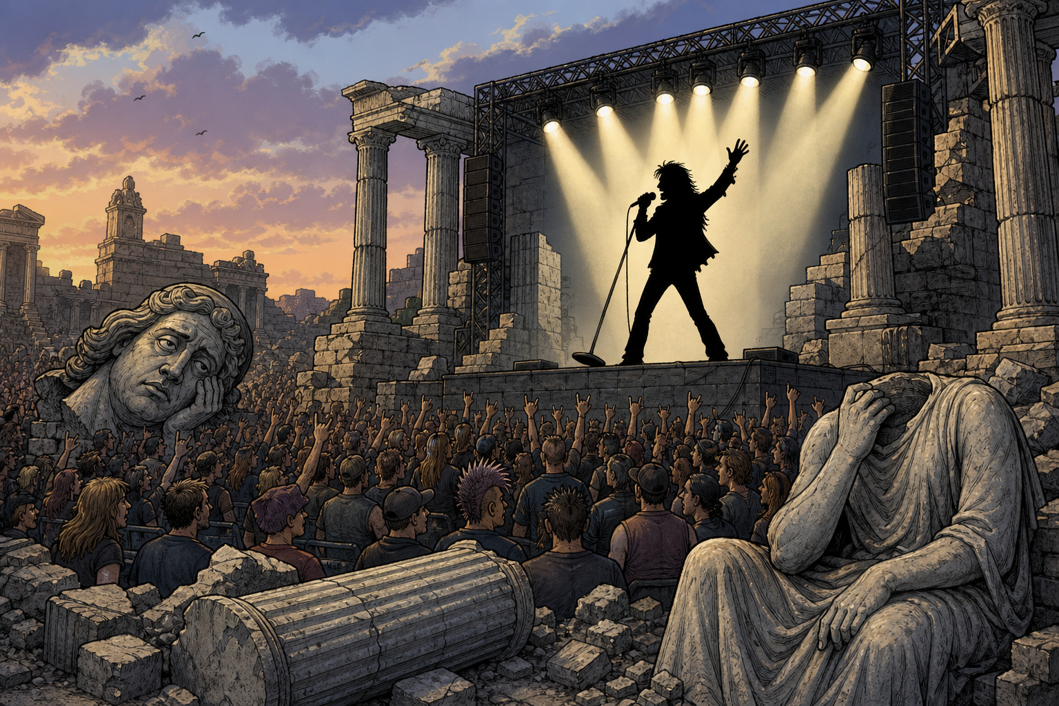 Outdoor concert stage.