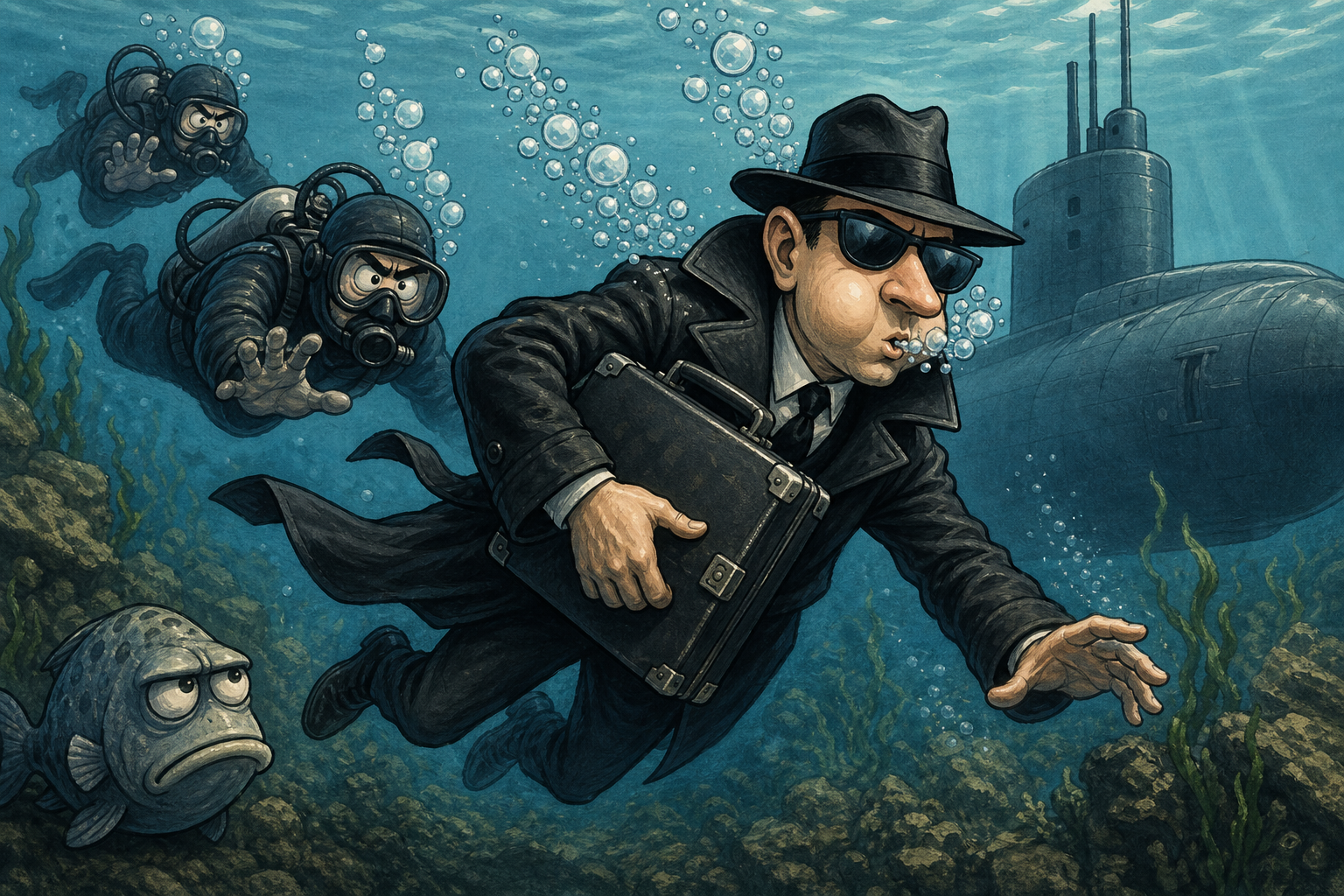 Underwater escape.