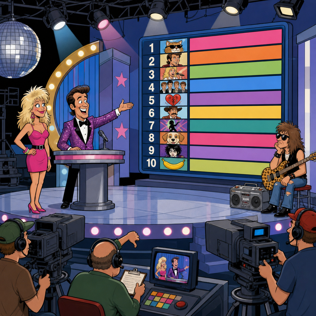 TV chart broadcast stage.