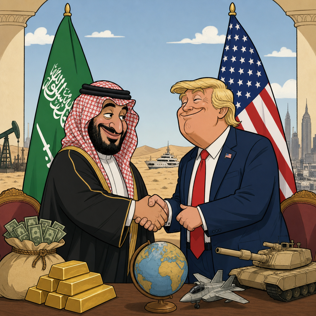 Saudi and U.S. flags.