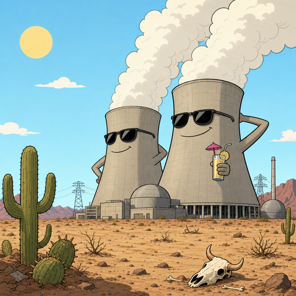 Nuclear reactor cooling towers.