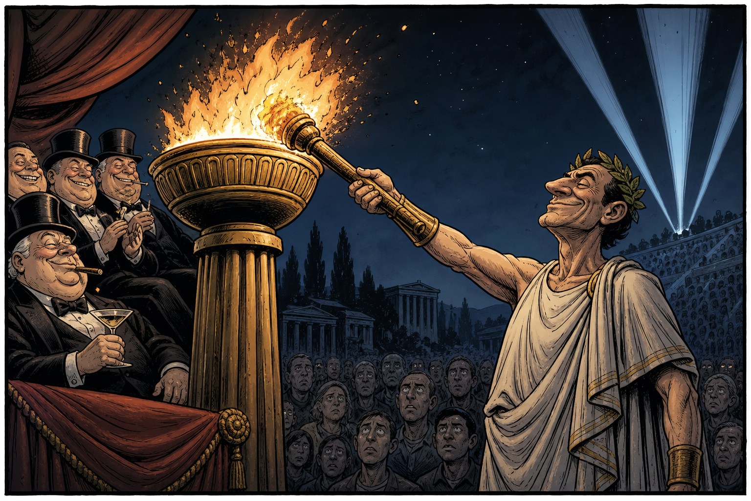 Festival torch lighting.