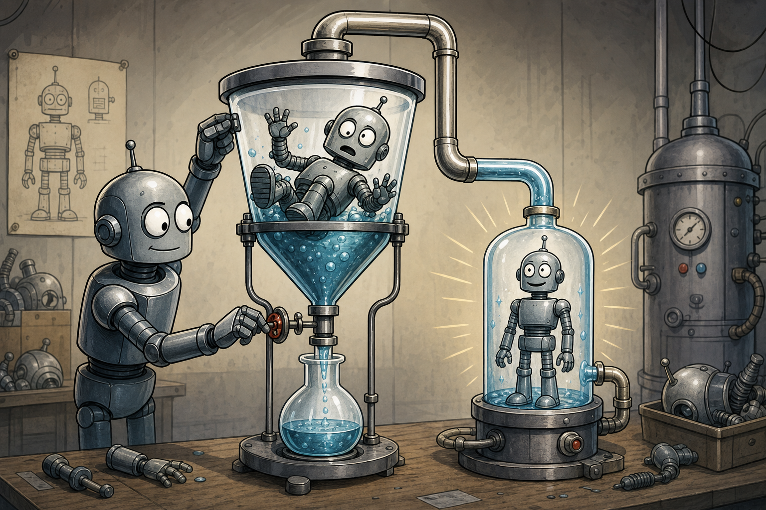 Distillation model copying.