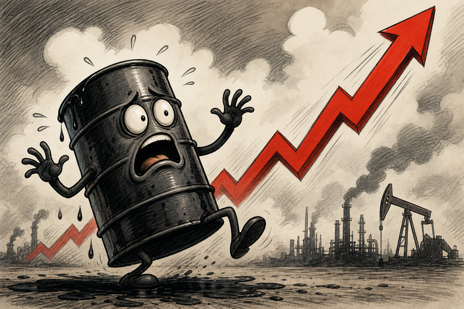 Oil price rising chart.